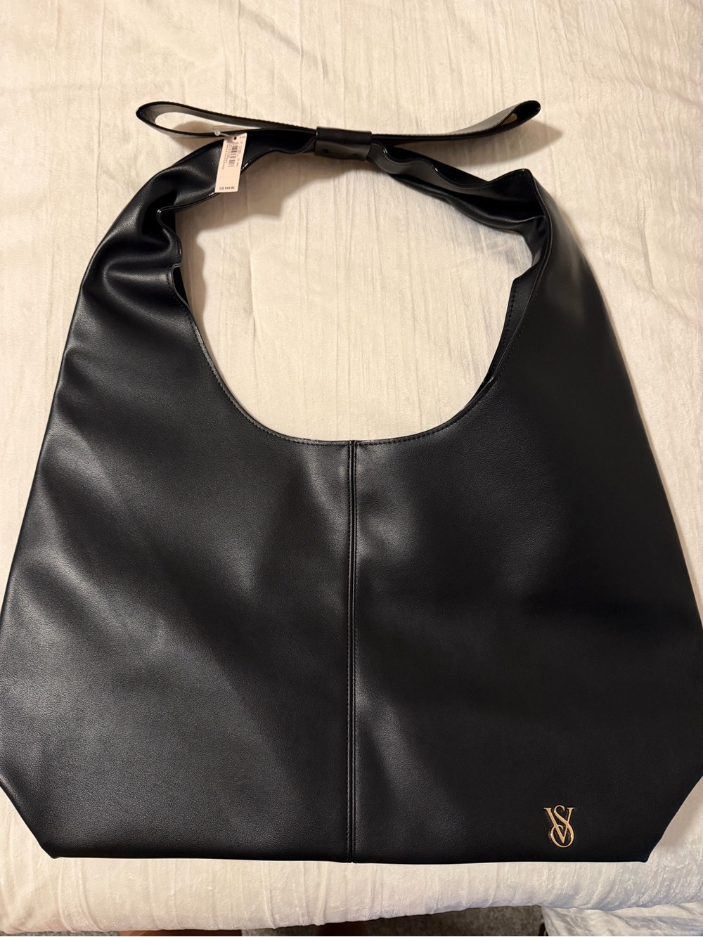 Victoria's Secret Black Bow-Handle Shoulder Tote